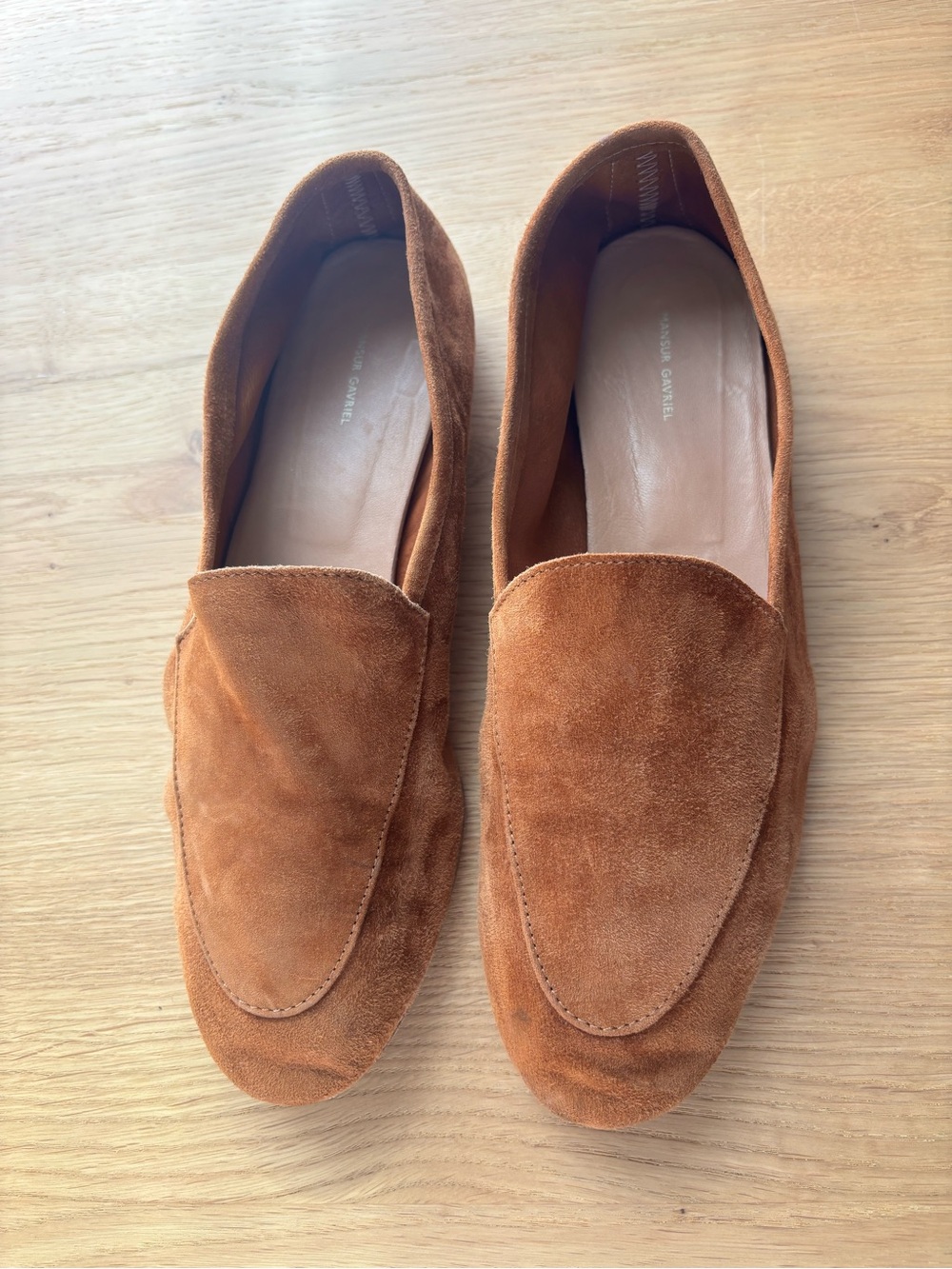 Mansur Gavriel Rust Suede Loafers